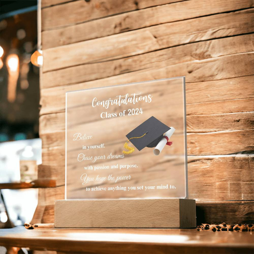 Congratulation Class of...Graduation Acrylic Square Plaque (WD)