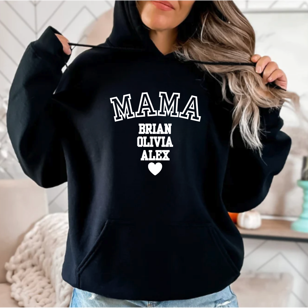 Mama Personalized T-Shirt | Sweat Shirt | Hoodie - White Design