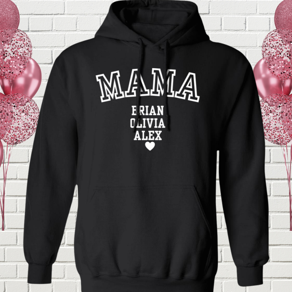 Mama Personalized T-Shirt | Sweat Shirt | Hoodie - White Design