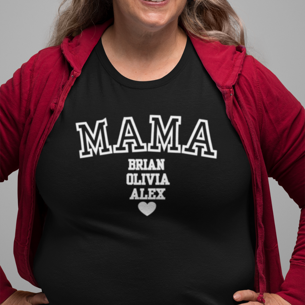 Mama Personalized T-Shirt | Sweat Shirt | Hoodie - White Design