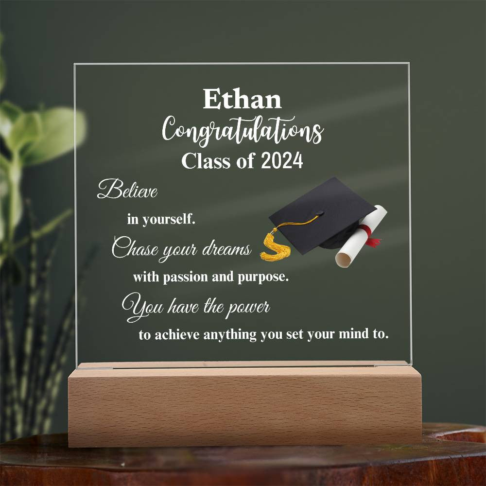 Personalized Congratulations Class Of...Graduation Acrylic Square Plaque (WD)