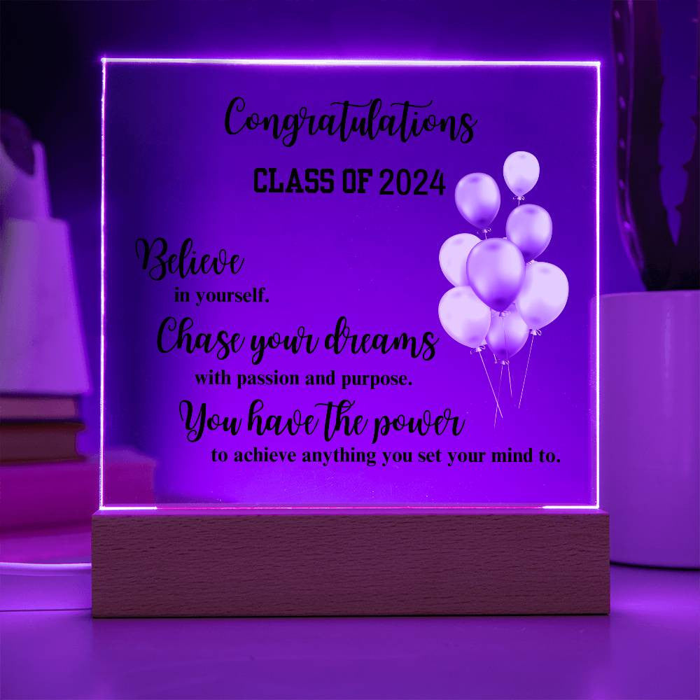 Congratulations Class of...Graduation Acrylic Square Plaque