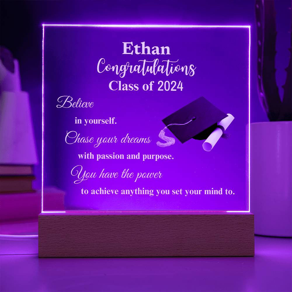 Personalized Congratulations Class Of...Graduation Acrylic Square Plaque (WD)