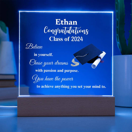 Personalized Congratulations Class Of...Graduation Acrylic Square Plaque (WD)