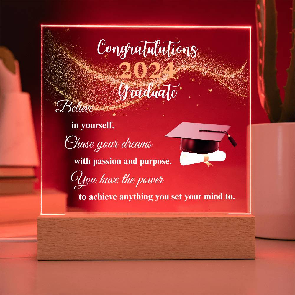 Congratulations (Year) Graduate Acrylic Square Plaque (WD)