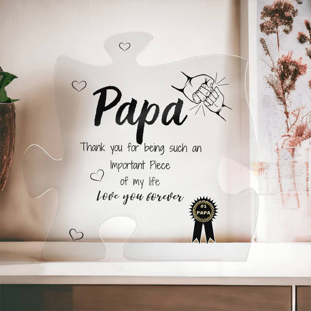 Papa - Acrylic Puzzle Plaque