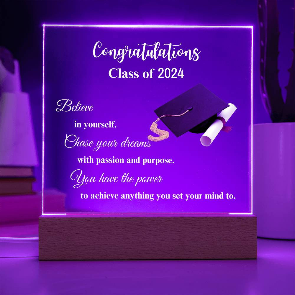 Congratulation Class of...Graduation Acrylic Square Plaque (WD)