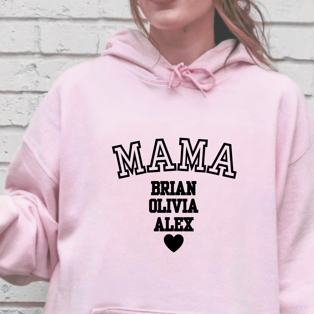 Mama Personalized T-Shirt | Sweat Shirt | Hoodie Black Design