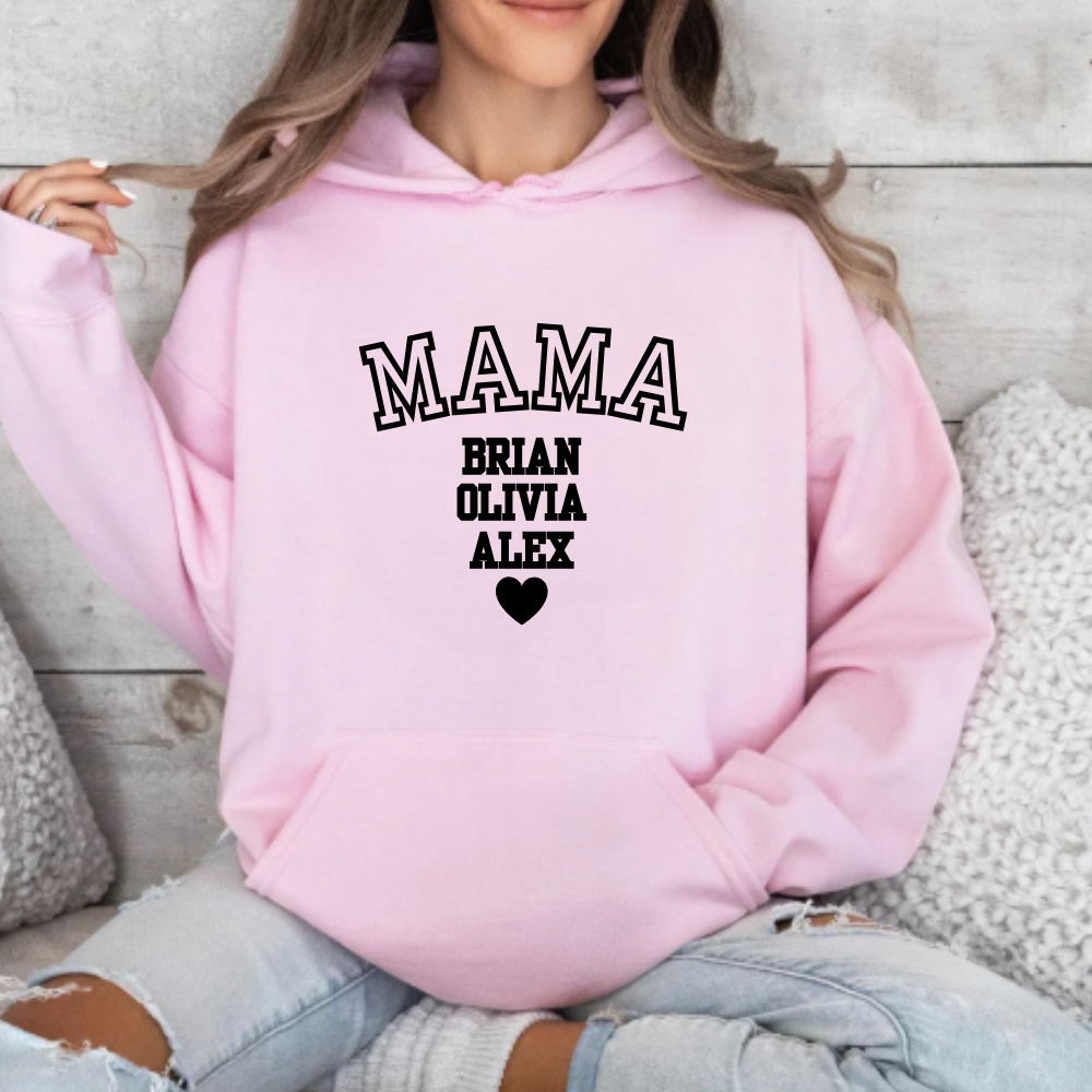 Mama Personalized T-Shirt | Sweat Shirt | Hoodie Black Design