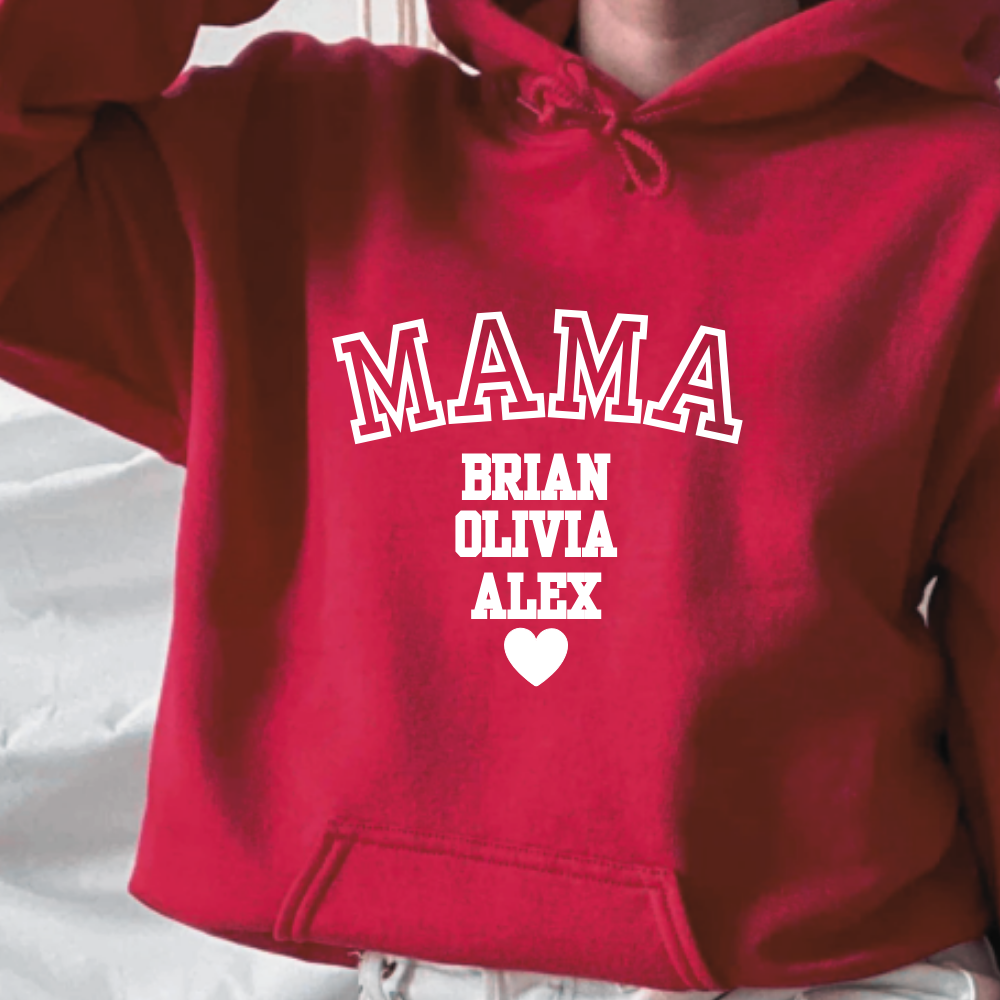 Mama Personalized T-Shirt | Sweat Shirt | Hoodie - White Design