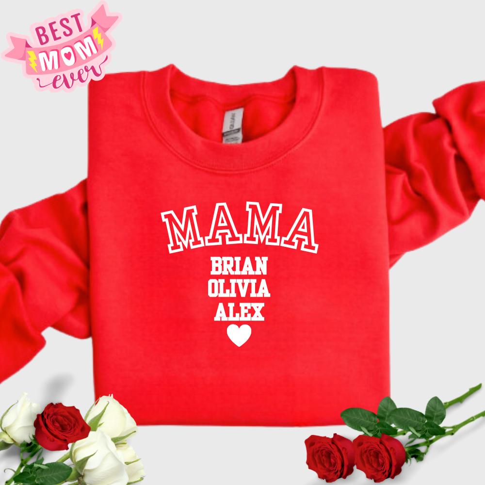 Mama Personalized T-Shirt | Sweat Shirt | Hoodie - White Design