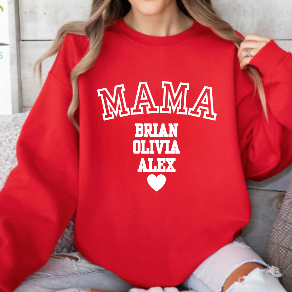 Mama Personalized T-Shirt | Sweat Shirt | Hoodie - White Design