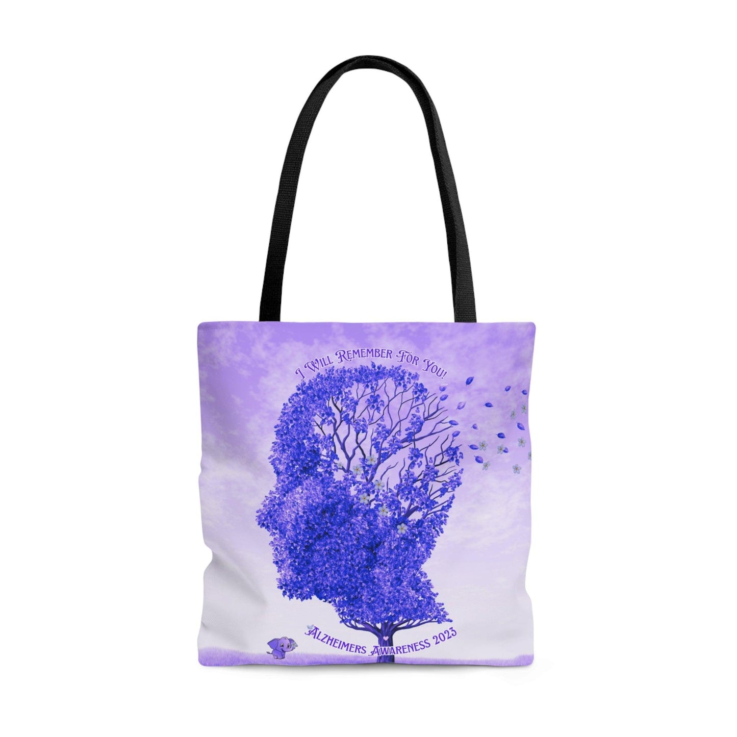 I Will Remember For You - Alzheimers Awareness Purple Head Tote Bag (AOP) - ALL4THEGIFTOFIT