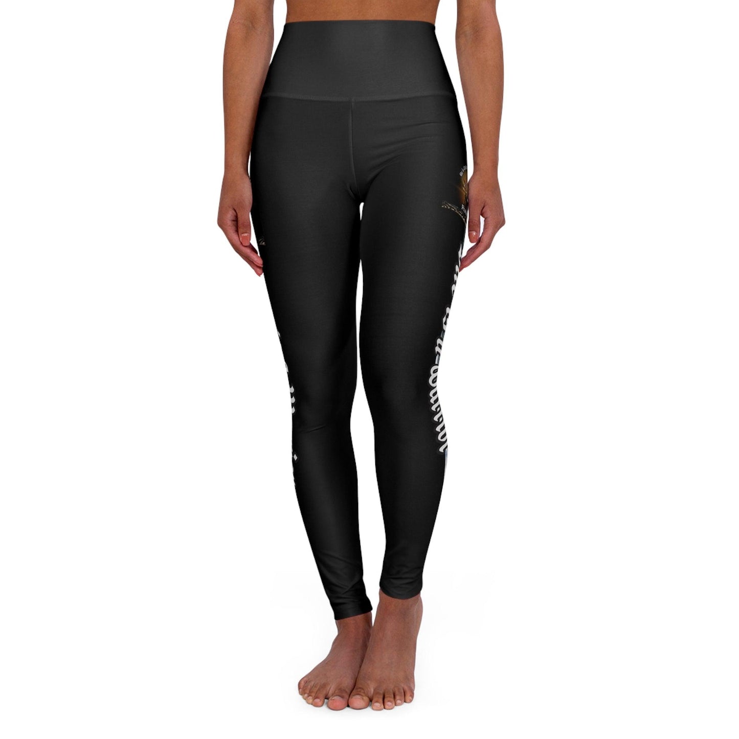 She is Clothed in Strength and Dignity High Waisted Yoga Leggings (AOP) - ALL4THEGIFTOFIT