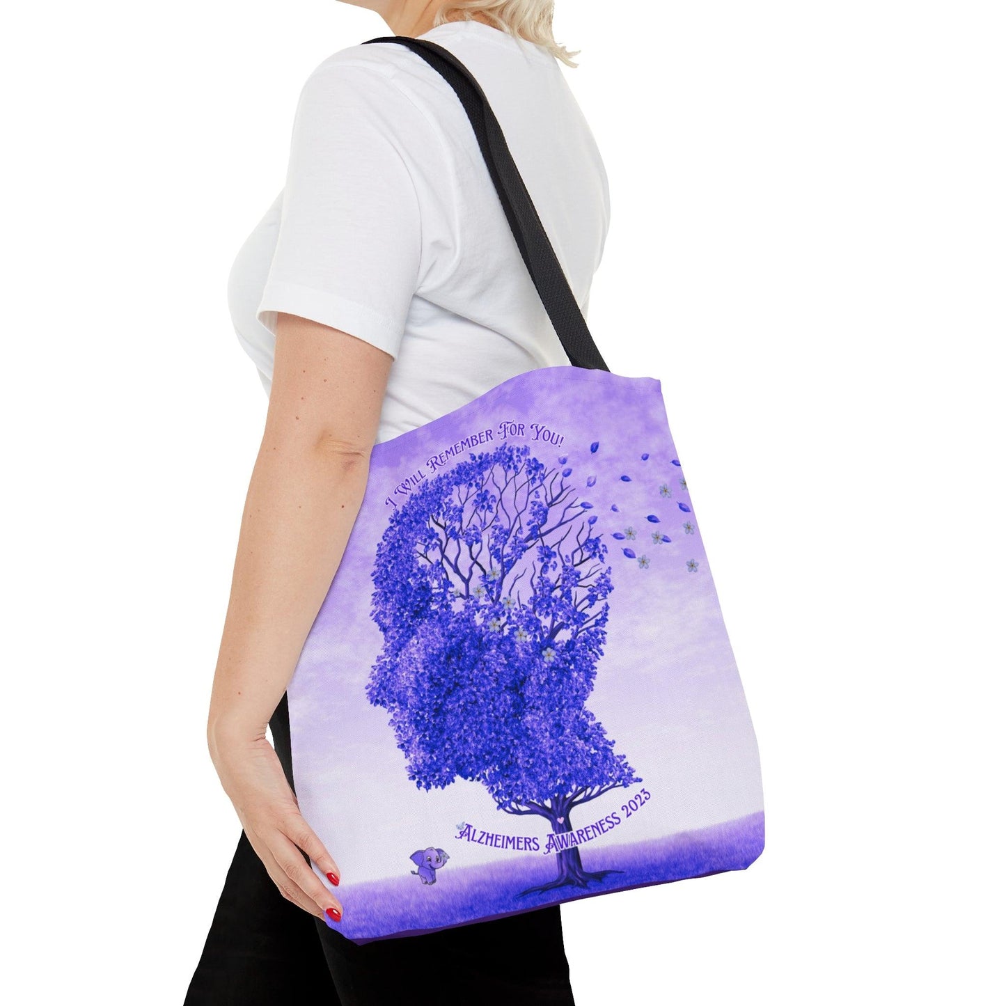 I Will Remember For You - Alzheimers Awareness Purple Head Tote Bag (AOP) - ALL4THEGIFTOFIT