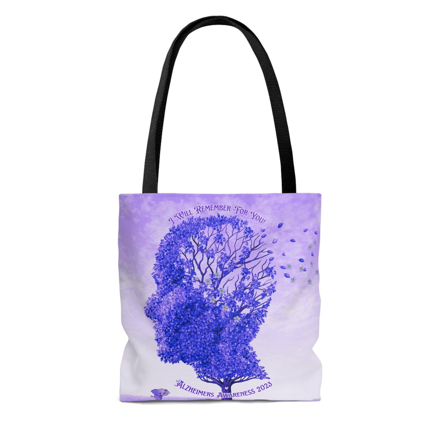 I Will Remember For You - Alzheimers Awareness Purple Head Tote Bag (AOP) - ALL4THEGIFTOFIT