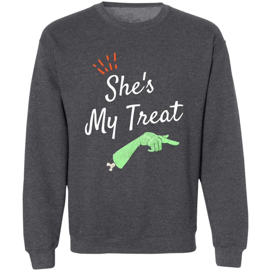 She's My Treat (Halloween) - G180 Crewneck Pullover Sweatshirt - ALL4THEGIFTOFIT