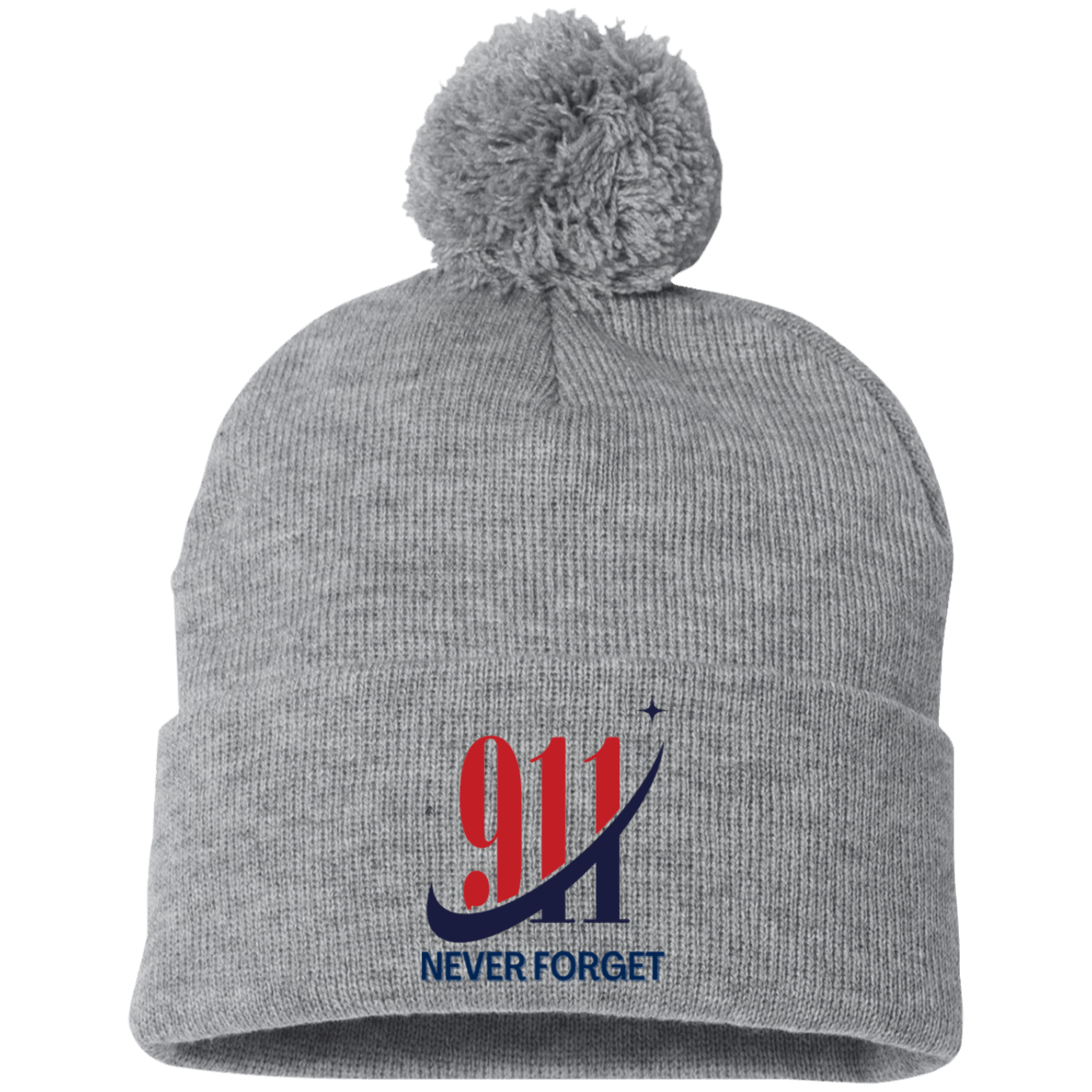 Never Forget (1) - SP15 Embroidered Pom Pom Knit Cap - ALL4THEGIFTOFIT