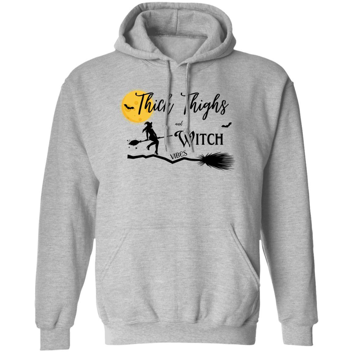 Thick Thighs & Witch Vibes - G185 Pullover Hoodie - ALL4THEGIFTOFIT