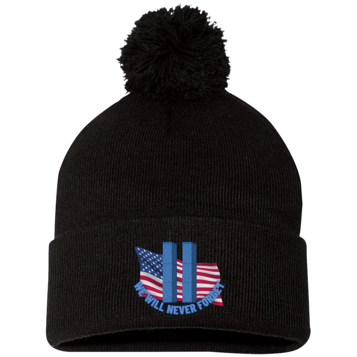 Never Forget (4) - SP15 Embroidered Pom Pom Knit Cap - ALL4THEGIFTOFIT