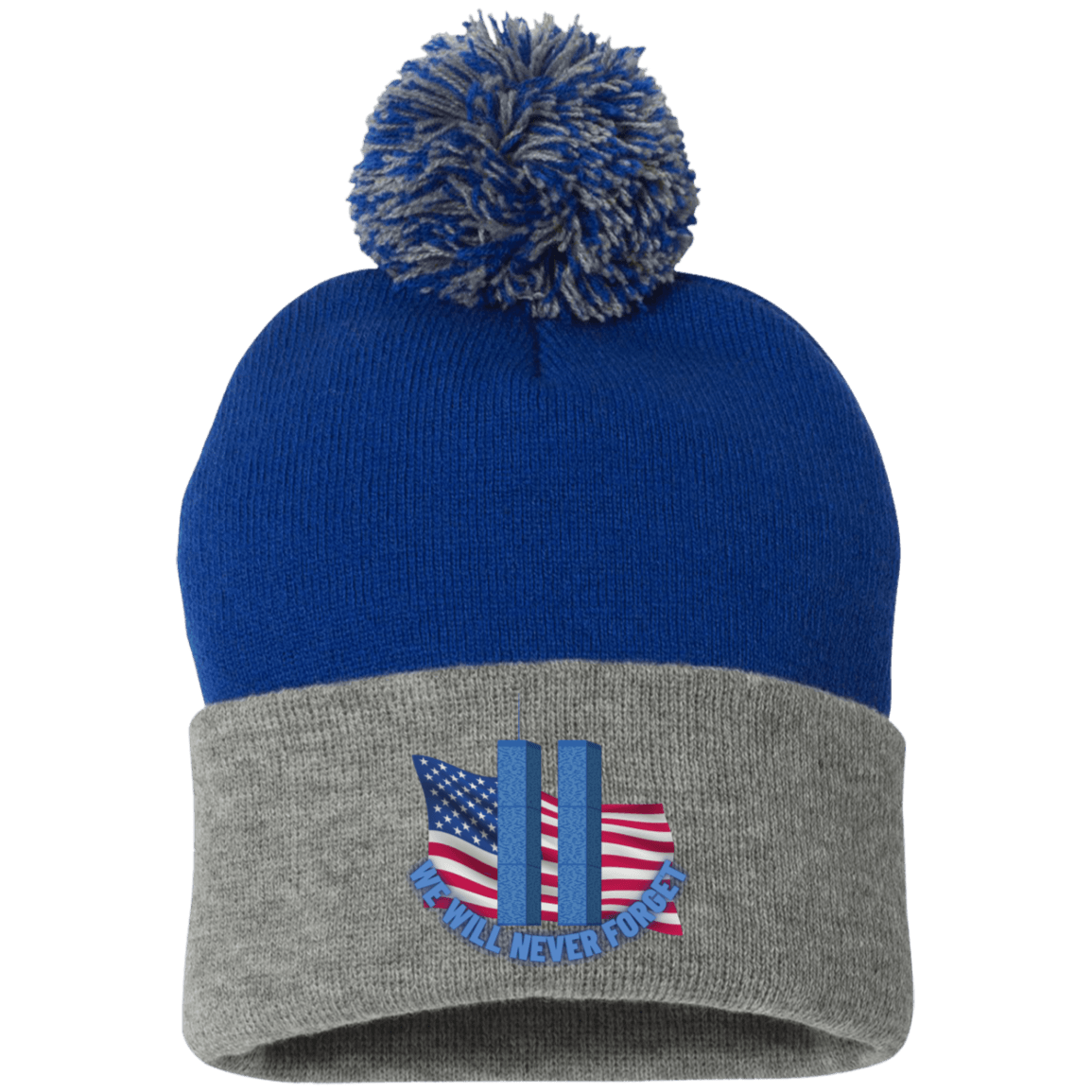 Never Forget (4) - SP15 Embroidered Pom Pom Knit Cap - ALL4THEGIFTOFIT