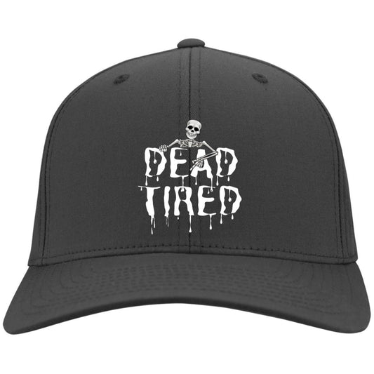 Dead Tired (White) Halloween - CP80 Embroidered Twill Cap - ALL4THEGIFTOFIT