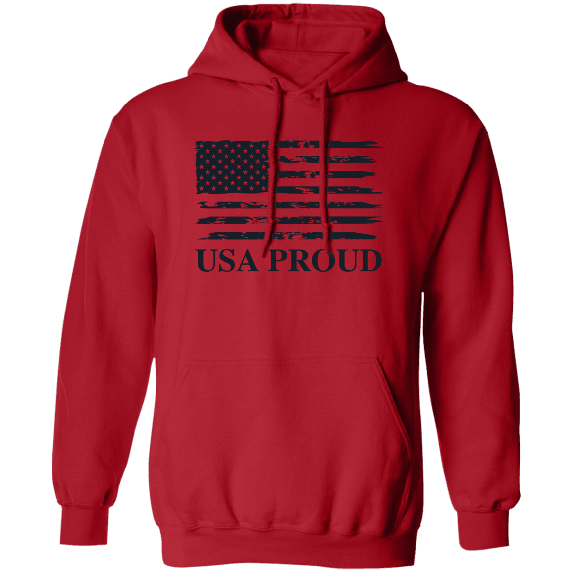 USA PROUD Hoodie - Black Writing - ALL4THEGIFTOFIT