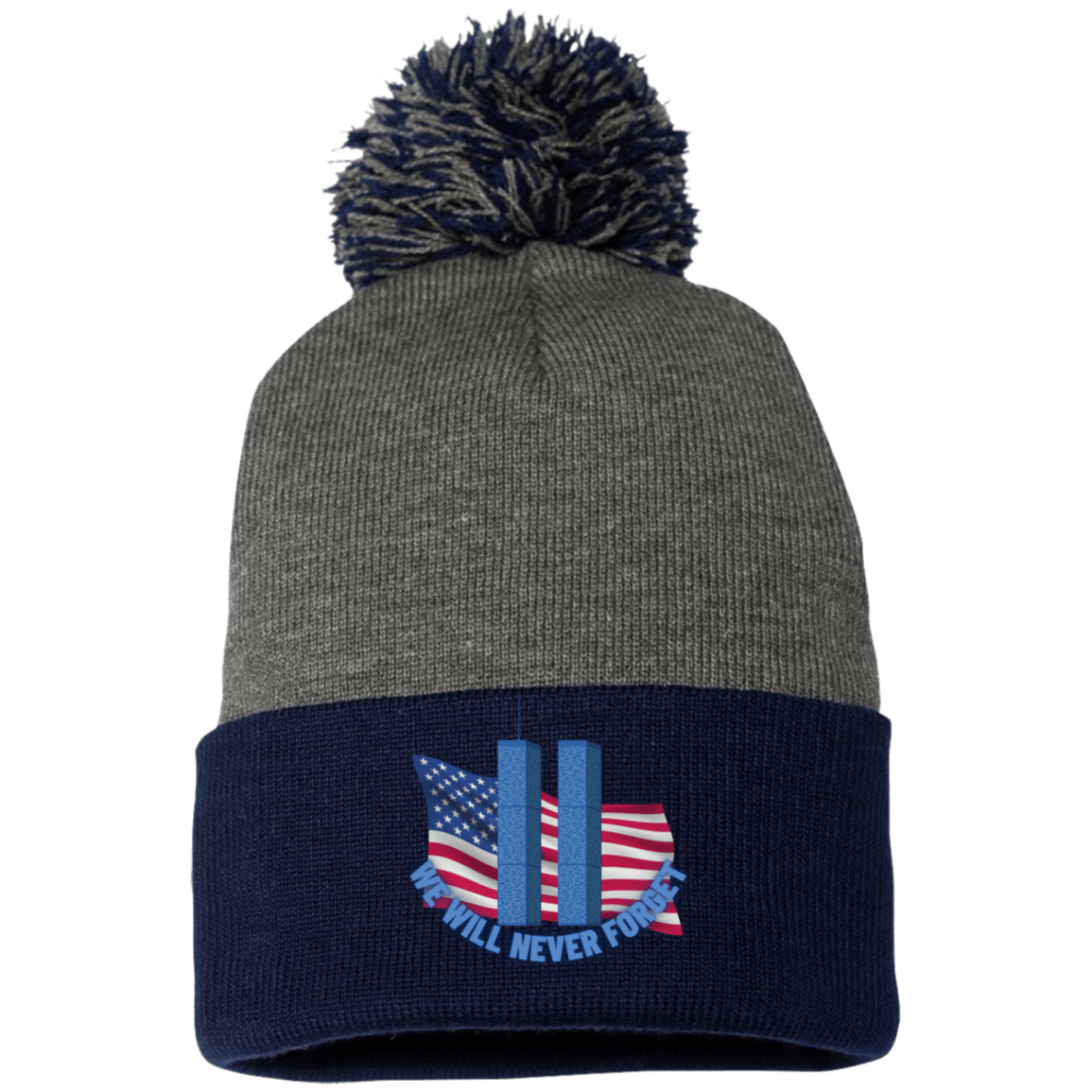 Never Forget (4) - SP15 Embroidered Pom Pom Knit Cap - ALL4THEGIFTOFIT