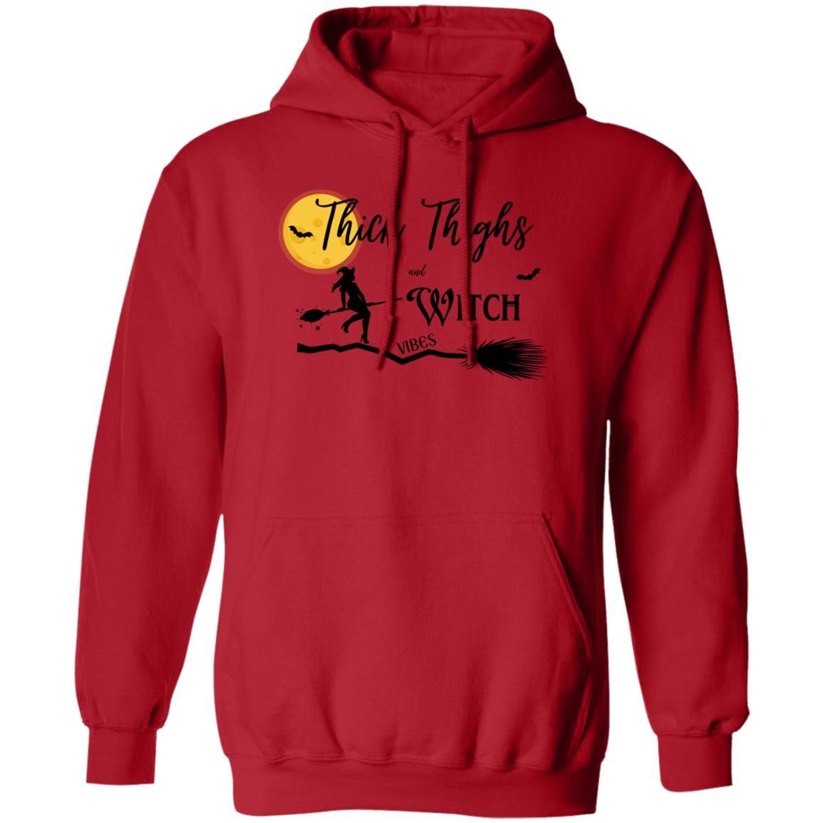 Thick Thighs & Witch Vibes - G185 Pullover Hoodie - ALL4THEGIFTOFIT