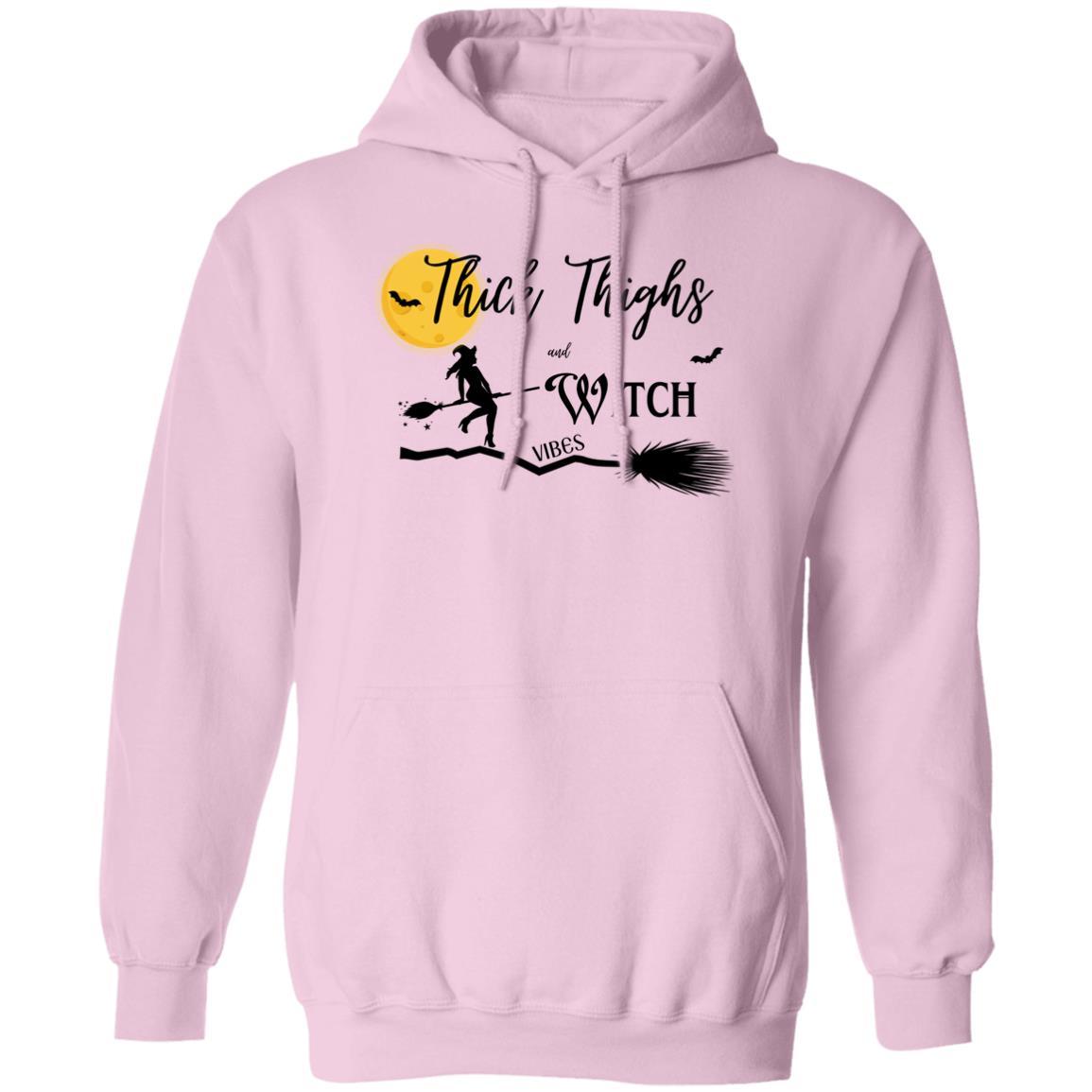 Thick Thighs & Witch Vibes - G185 Pullover Hoodie - ALL4THEGIFTOFIT