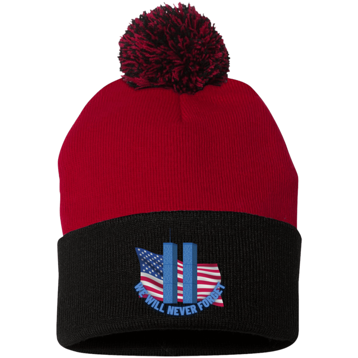 Never Forget (4) - SP15 Embroidered Pom Pom Knit Cap - ALL4THEGIFTOFIT