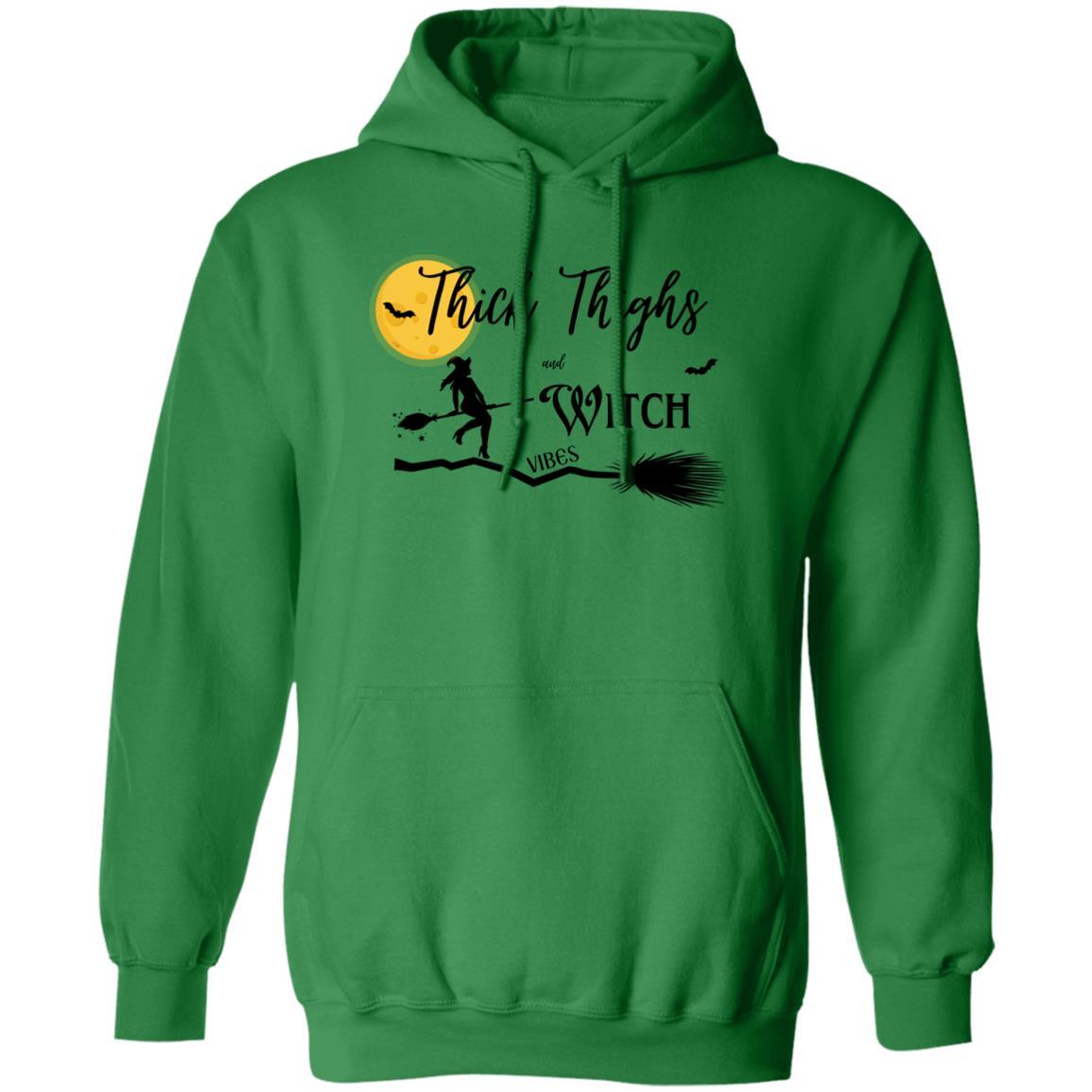 Thick Thighs & Witch Vibes - G185 Pullover Hoodie - ALL4THEGIFTOFIT