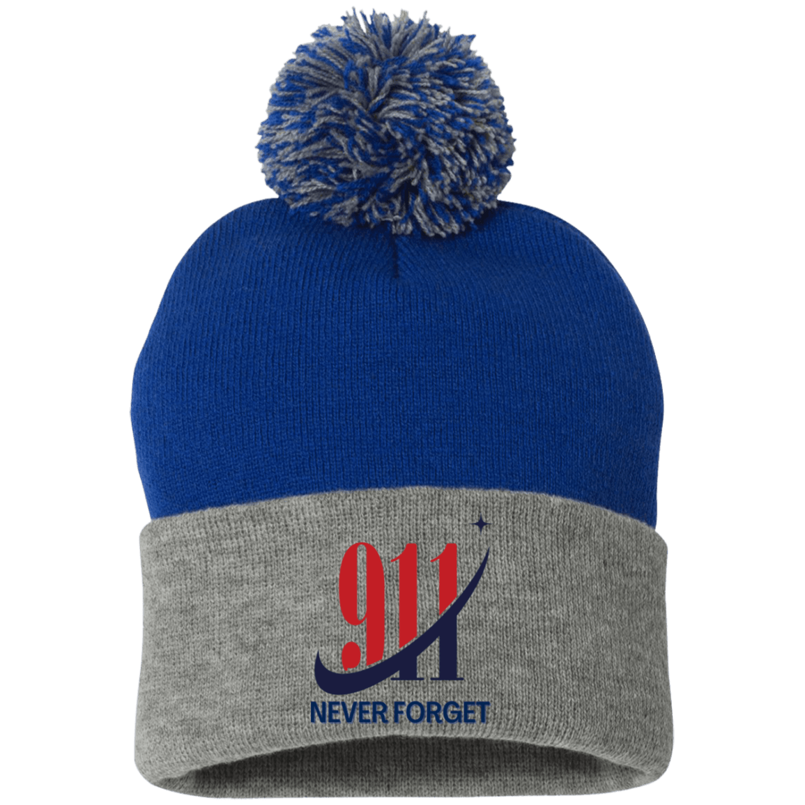 Never Forget (1) - SP15 Embroidered Pom Pom Knit Cap - ALL4THEGIFTOFIT