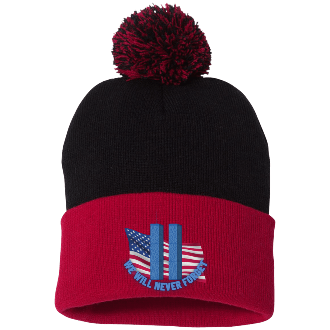 Never Forget (4) - SP15 Embroidered Pom Pom Knit Cap - ALL4THEGIFTOFIT