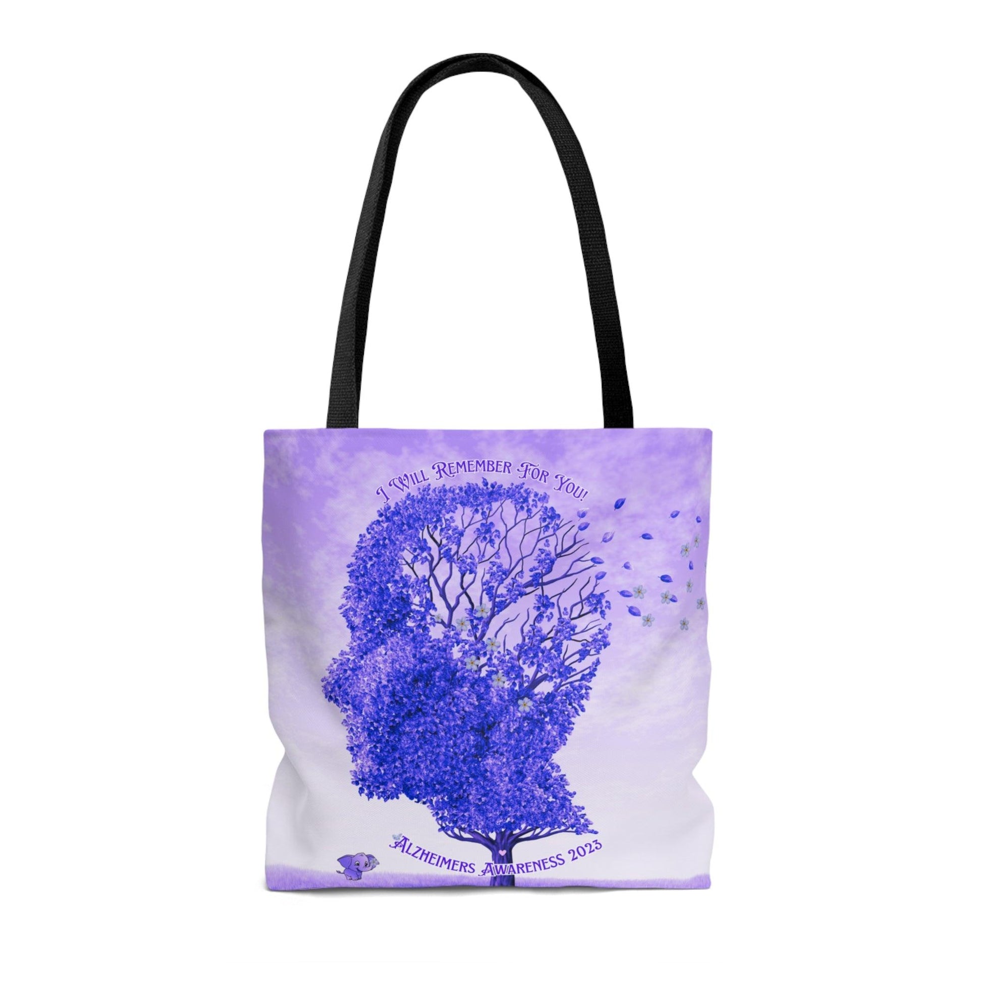 I Will Remember For You - Alzheimers Awareness Purple Head Tote Bag (AOP) - ALL4THEGIFTOFIT