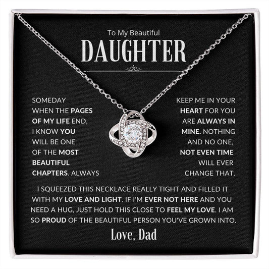 To My Beautiful Daughter | I am So Proud of You | Love Knot Necklace - Gift for Birthdays, Holidays, Just Because - ALL4THEGIFTOFIT