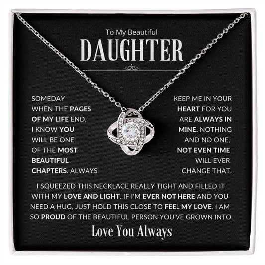 To My Beautiful Daughter | So Proud of You | Love Knot Necklace - Gift for Birthdays, Holidays, Just Because - ALL4THEGIFTOFIT