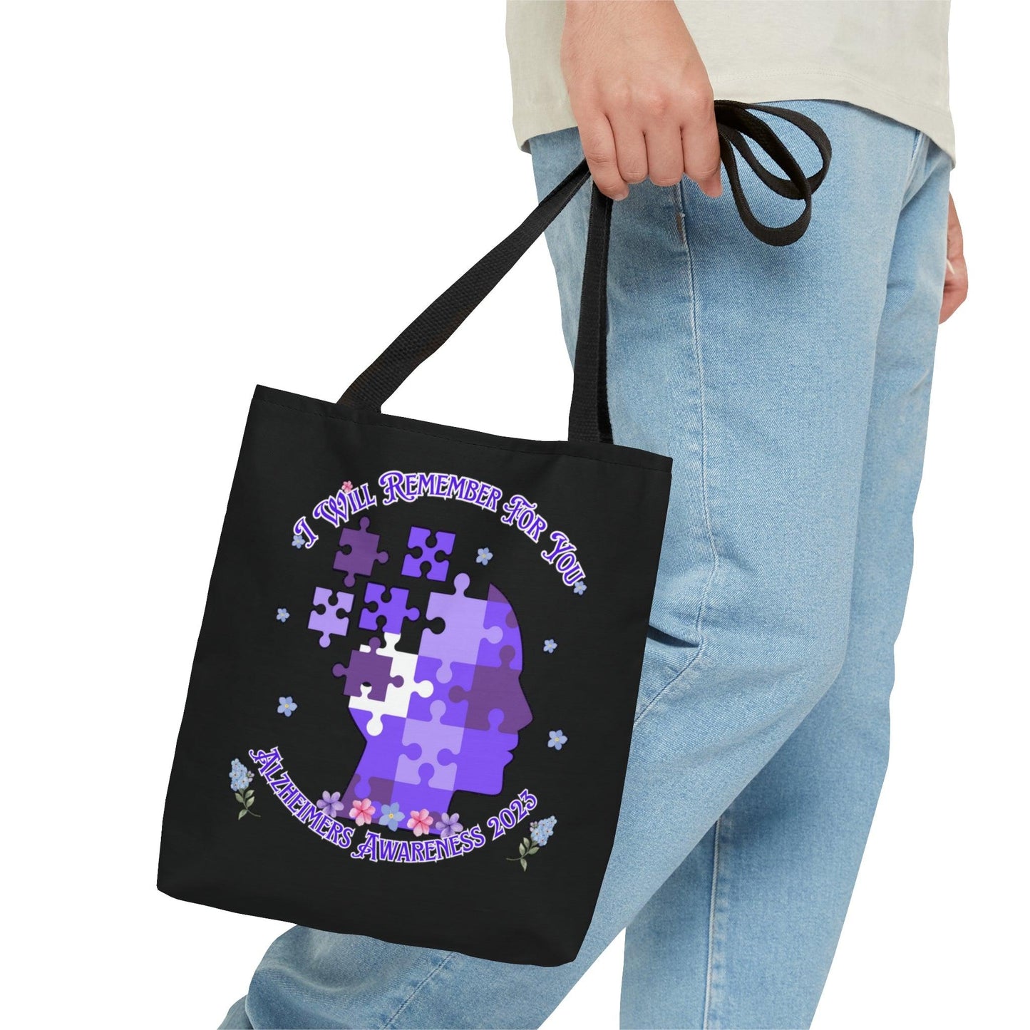 I Will Remember For You - Alzheimers Awareness Tote Bag Black(AOP) - ALL4THEGIFTOFIT