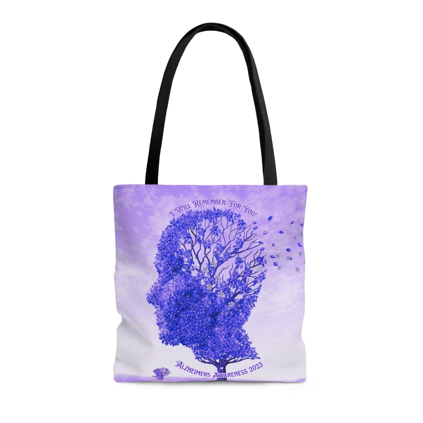 I Will Remember For You - Alzheimers Awareness Purple Head Tote Bag (AOP) - ALL4THEGIFTOFIT