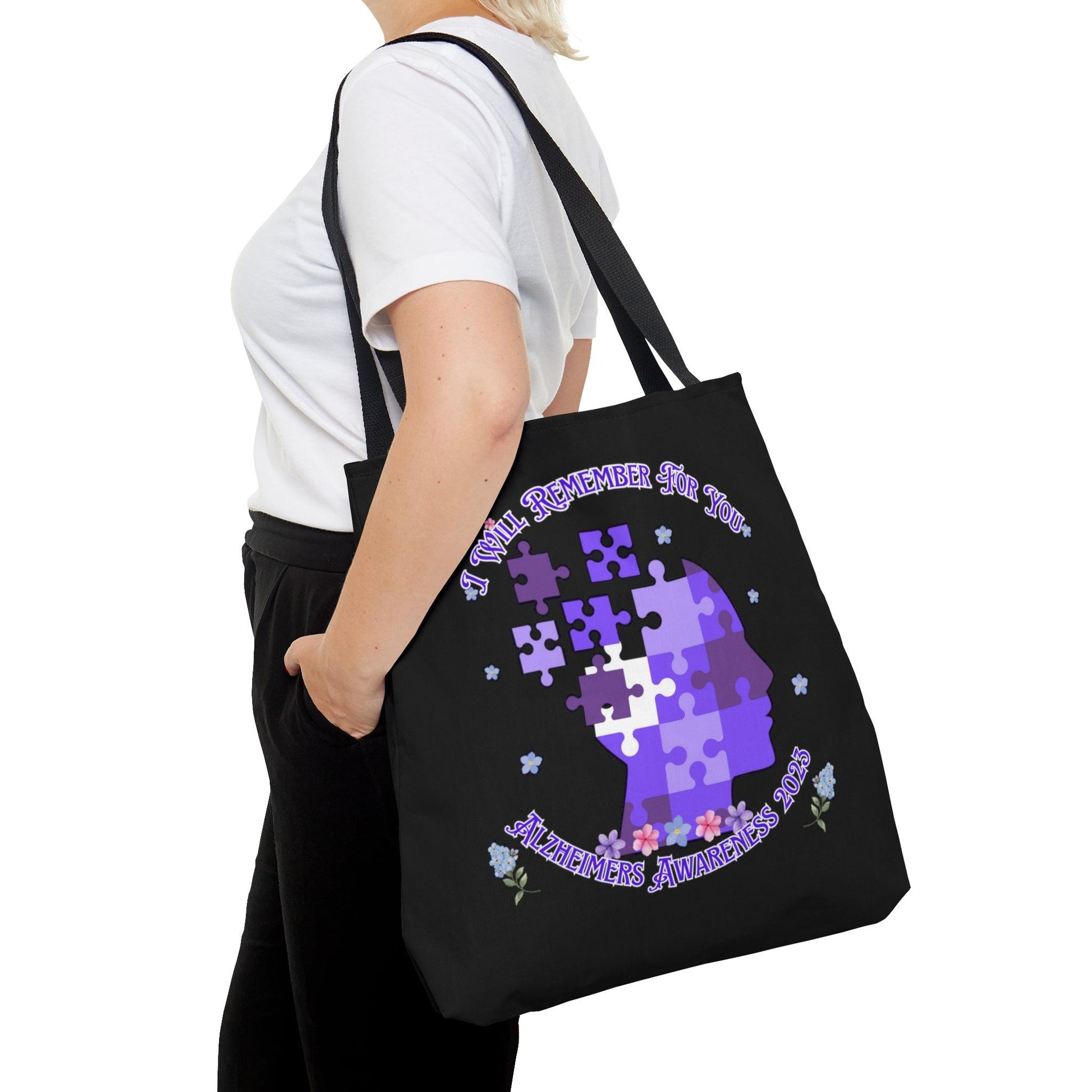 I Will Remember For You - Alzheimers Awareness Tote Bag Black(AOP) - ALL4THEGIFTOFIT