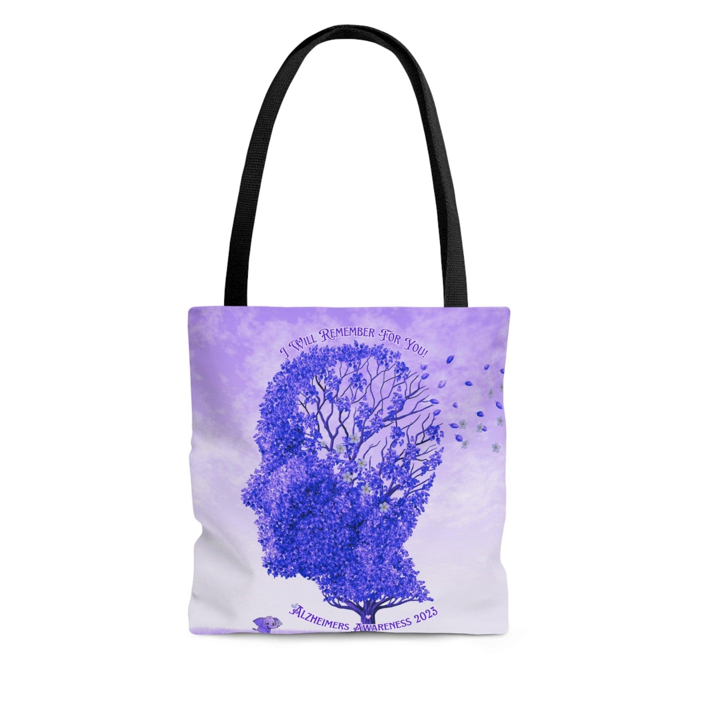 I Will Remember For You - Alzheimers Awareness Purple Head Tote Bag (AOP) - ALL4THEGIFTOFIT